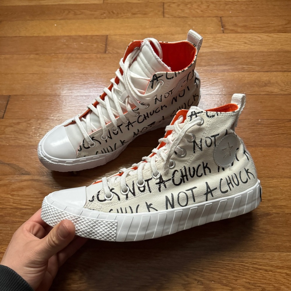 Mens White Not A Chuck Converse High Tops